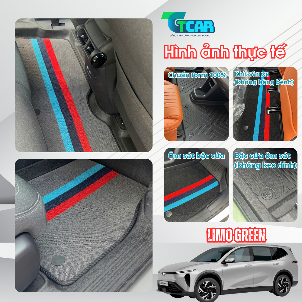 Thảm Lót Sàn Ô Tô Limo Green TPE Cao Cấp – Chống Trượt, Ôm Khít Sàn Xe | TCAR