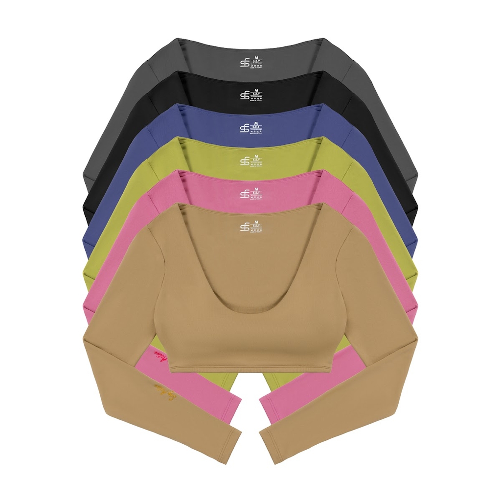 SEY V Neck Long Sleeve Crop