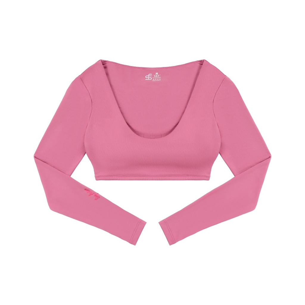 SEY V Neck Long Sleeve Crop