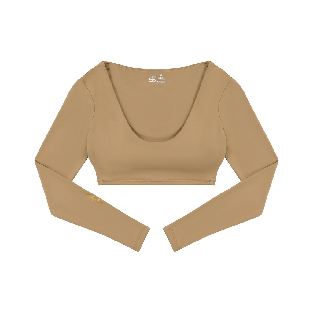 SEY V Neck Long Sleeve Crop