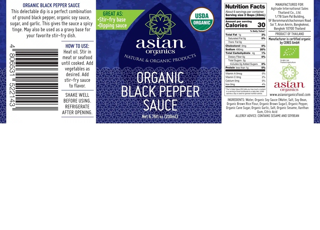 Sốt tiêu đen hữu cơ Asian Organics (200ml)