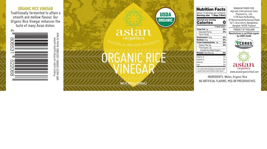 Giấm gạo hữu cơ Asian Organics (200ml)