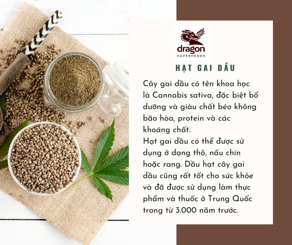 Hạt gai dầu hữu cơ Dragon Superfoods 200gr