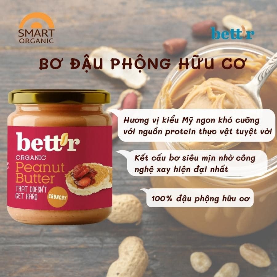 Bơ đậu phộng hữu cơ 250Gr Bett'r