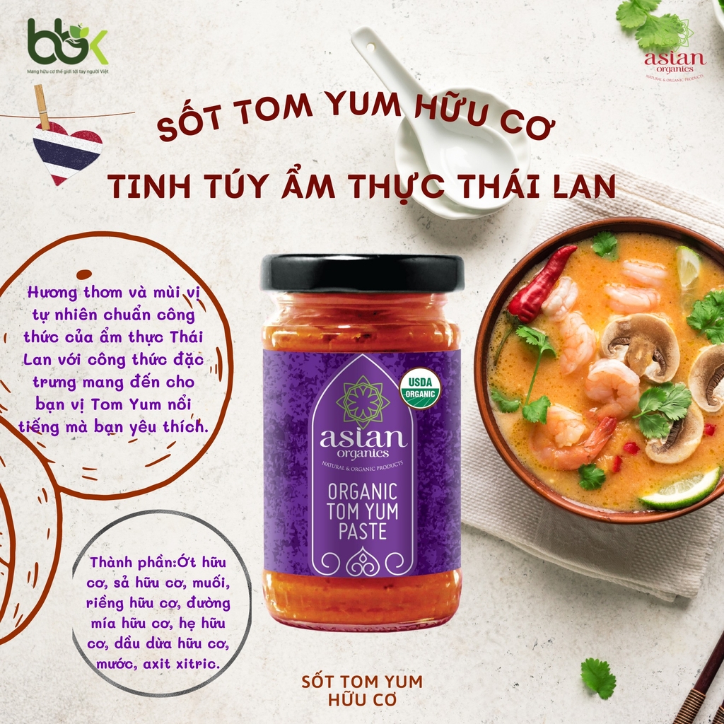 Sốt Tom Yum hữu cơ Asian Organics (120g)