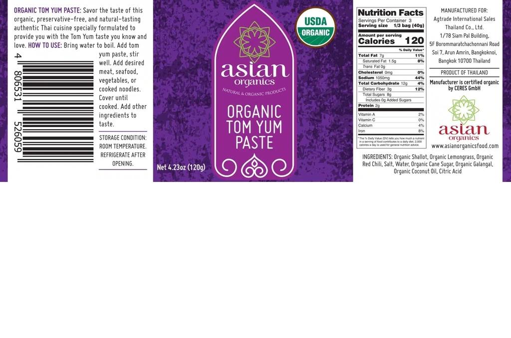 Sốt Tom Yum hữu cơ Asian Organics (120g)