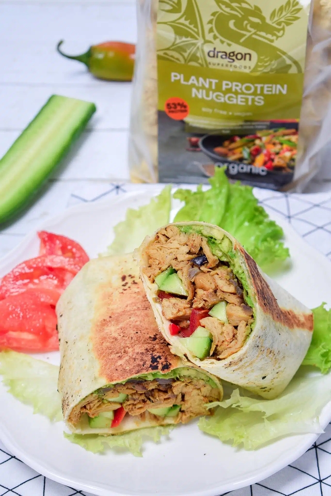 Protein thực vật hữu cơ kết cấu Gà nuggest Dragon Superfoods 150g