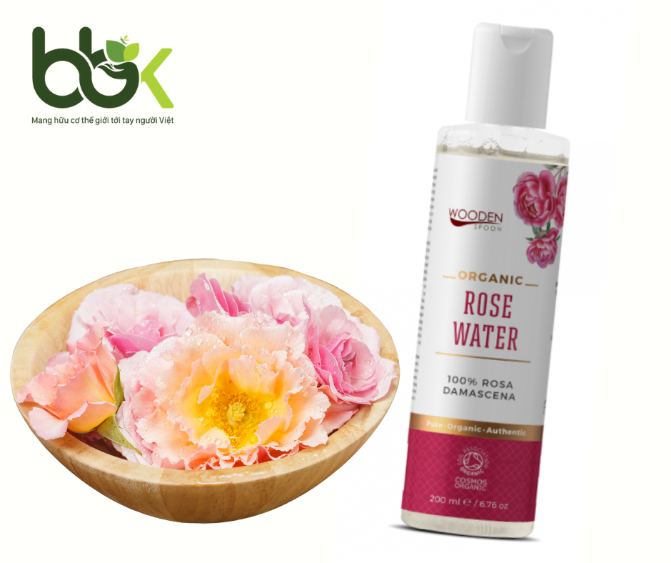 Nước hoa hồng Damascena hữu cơ Wooden Spoon 200ml