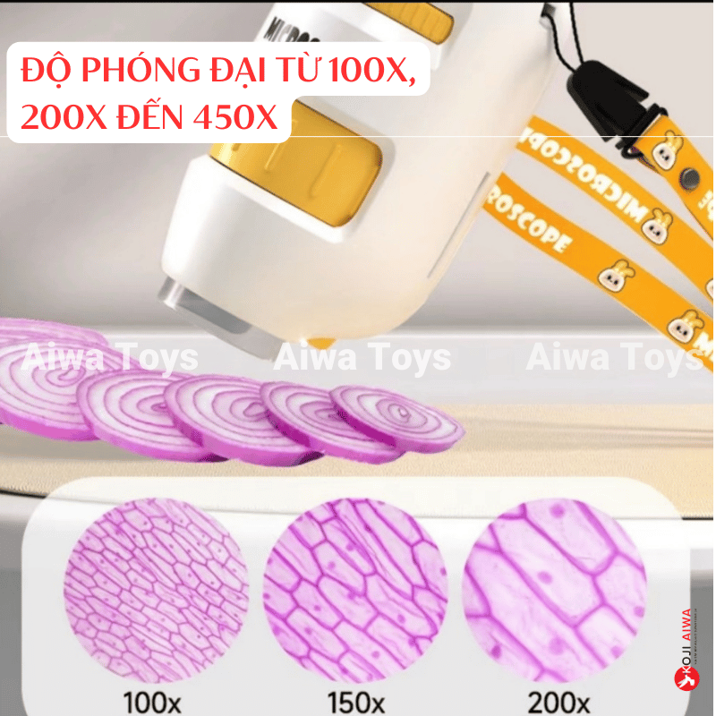 Đồ chơi kính hiển vi trẻ em khám phá thế giới phóng đại lên tới 200 lần
