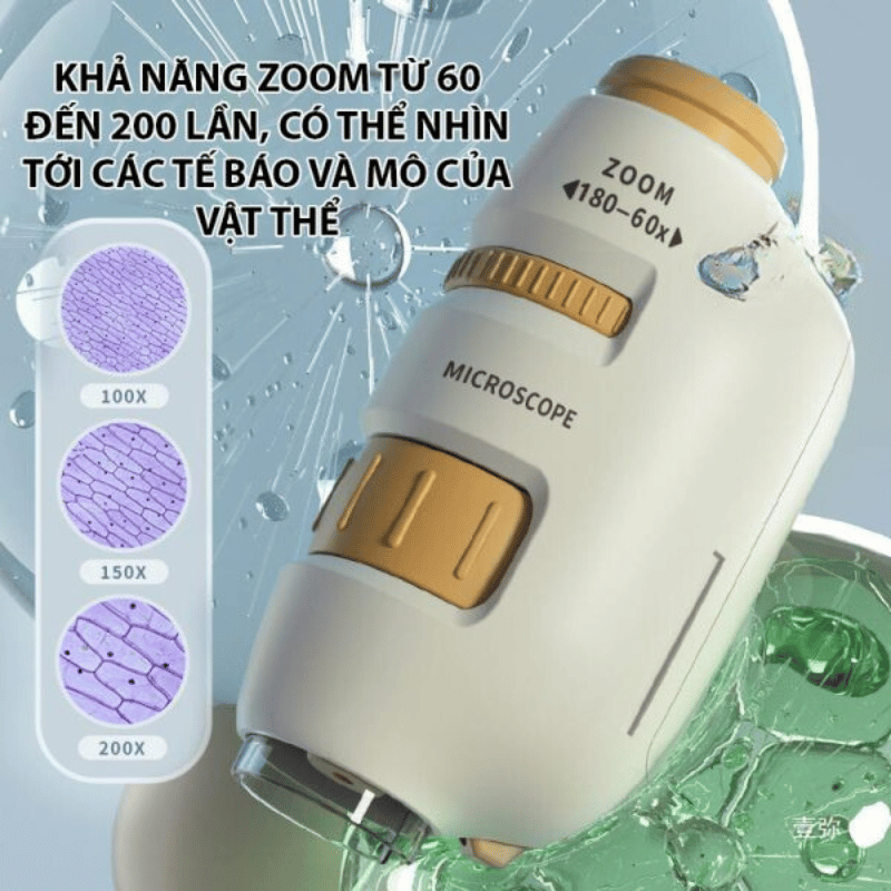 Đồ chơi kính hiển vi trẻ em khám phá thế giới phóng đại lên tới 200 lần