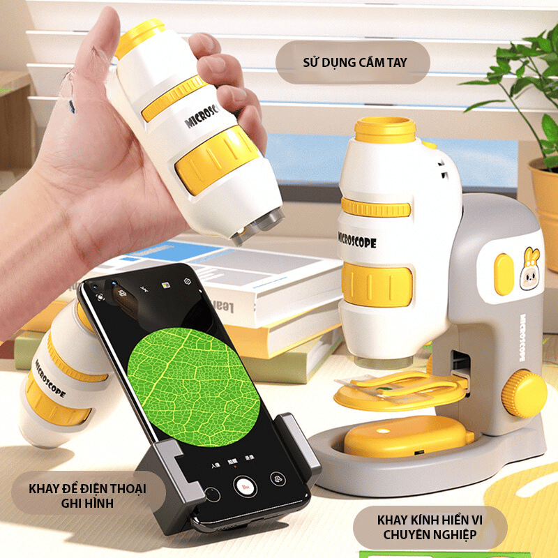 Đồ chơi kính hiển vi trẻ em khám phá thế giới phóng đại lên tới 200 lần