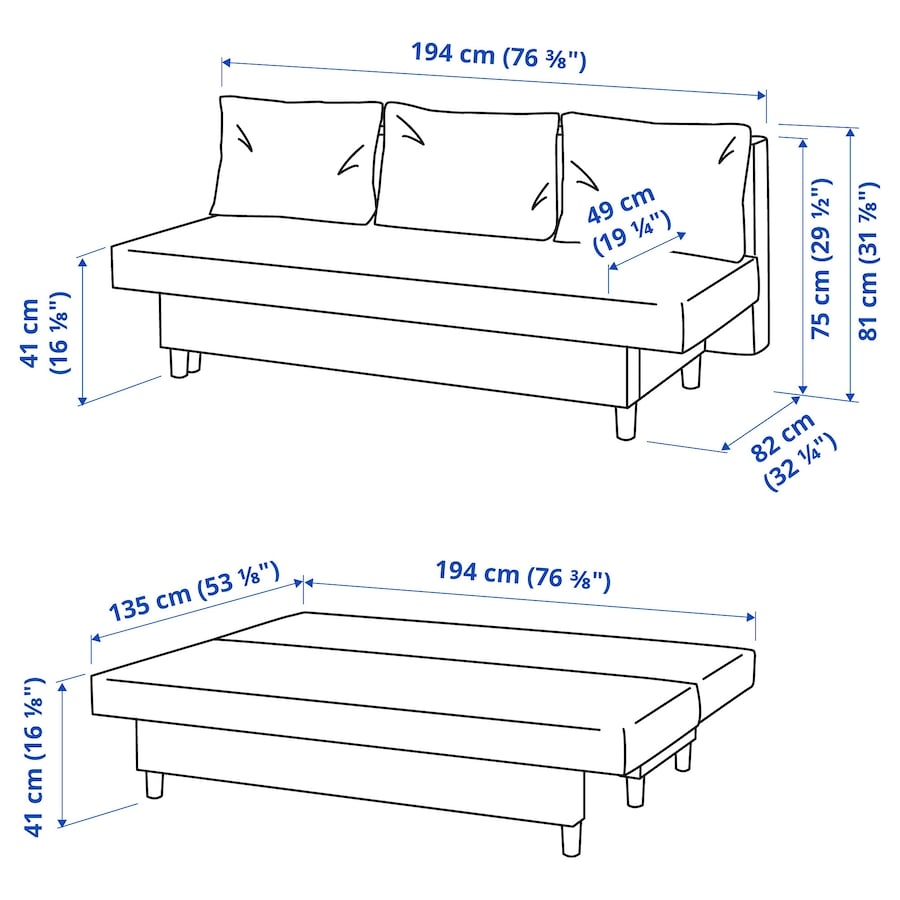ÄLVDALEN Sleeper sofa, Knisa gray-beige