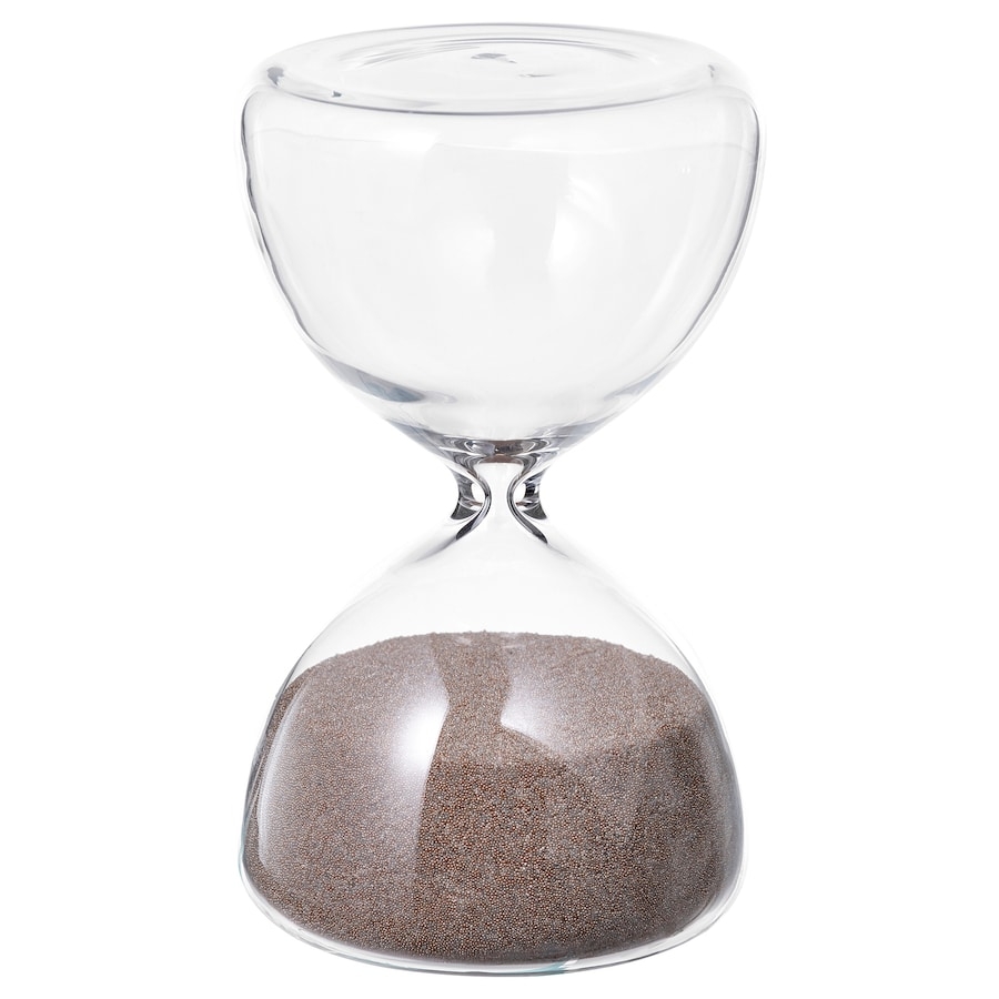 EFTERTÄNKA Decorative hourglass, clear glass/sand