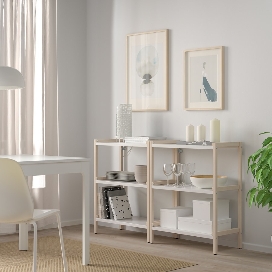 EKENABBEN Open shelf unit, aspen/white