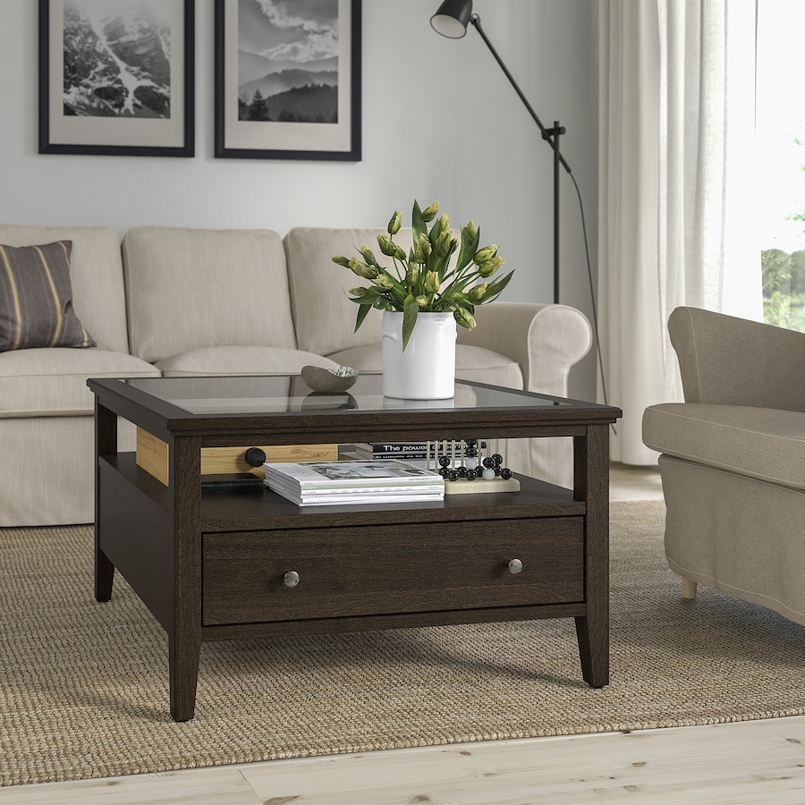 IDANÄS Coffee table, dark brown stained