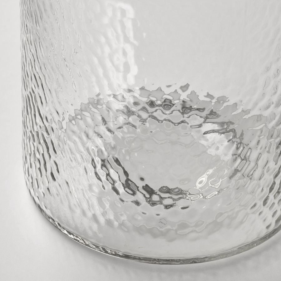 KONSTFULL Vase, clear glass/patterned