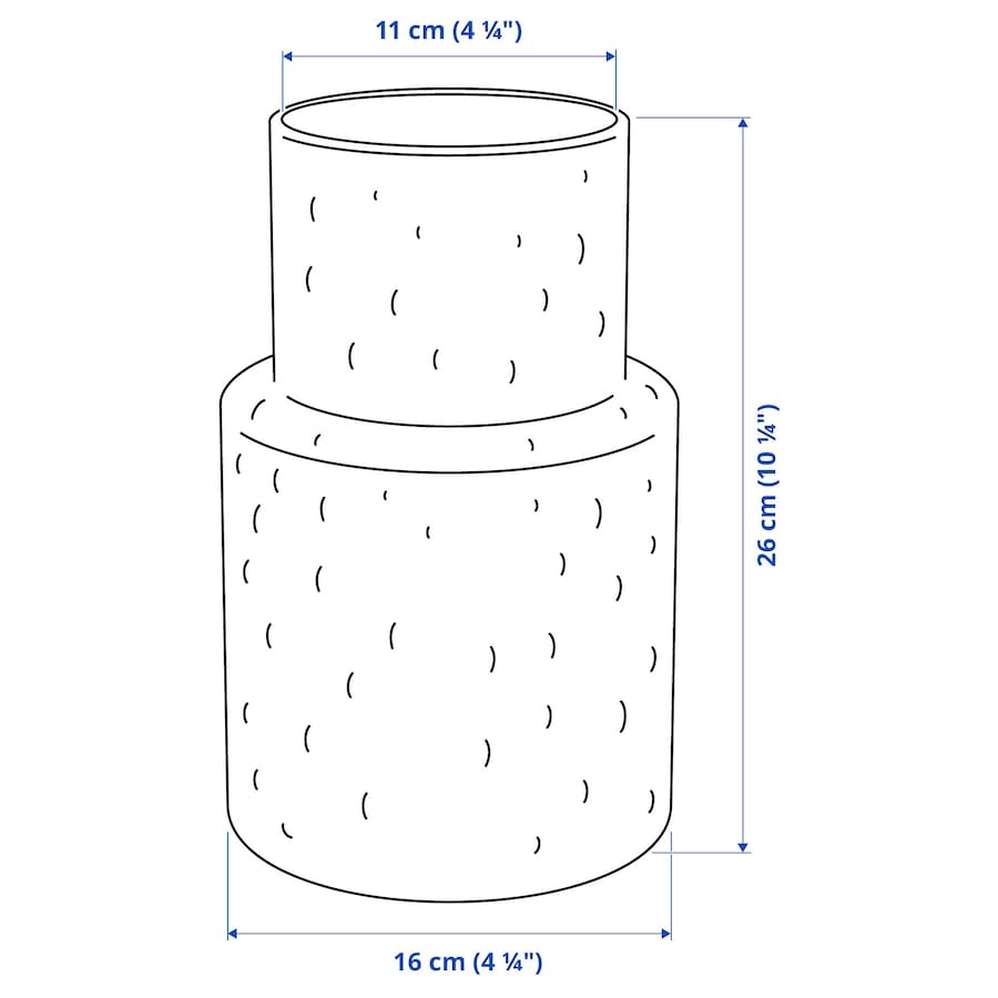 KONSTFULL Vase, clear glass/patterned