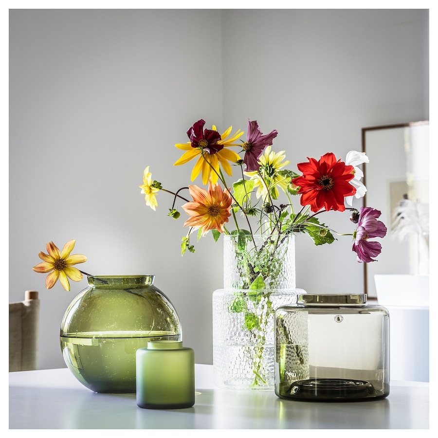 KONSTFULL Vase, green-brown