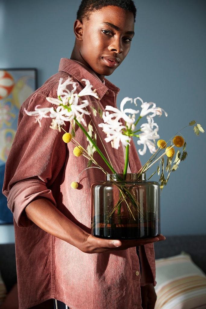 KONSTFULL Vase, green-brown