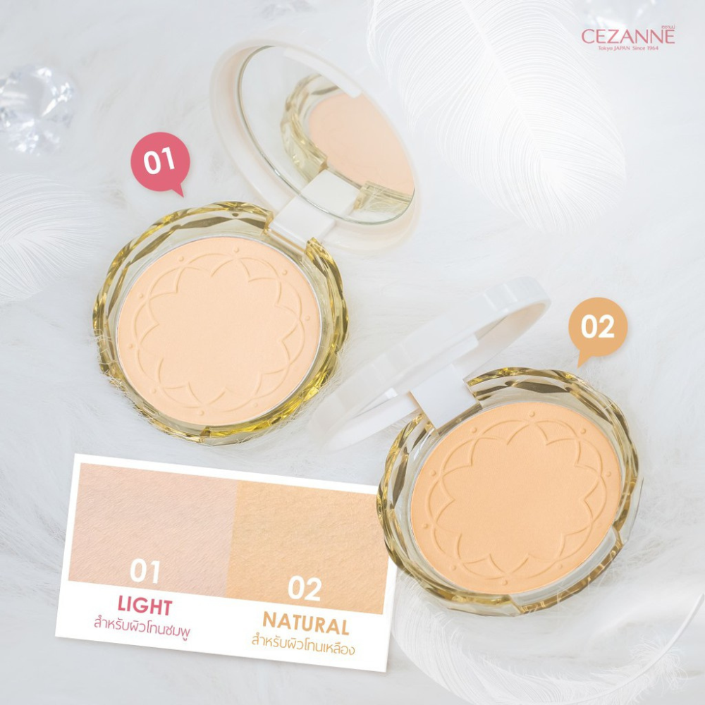Phấn nén Cezanne UV Silk Cover Powder 10g (2 màu) (02 Da tự nhiên) (01 Da  sáng)