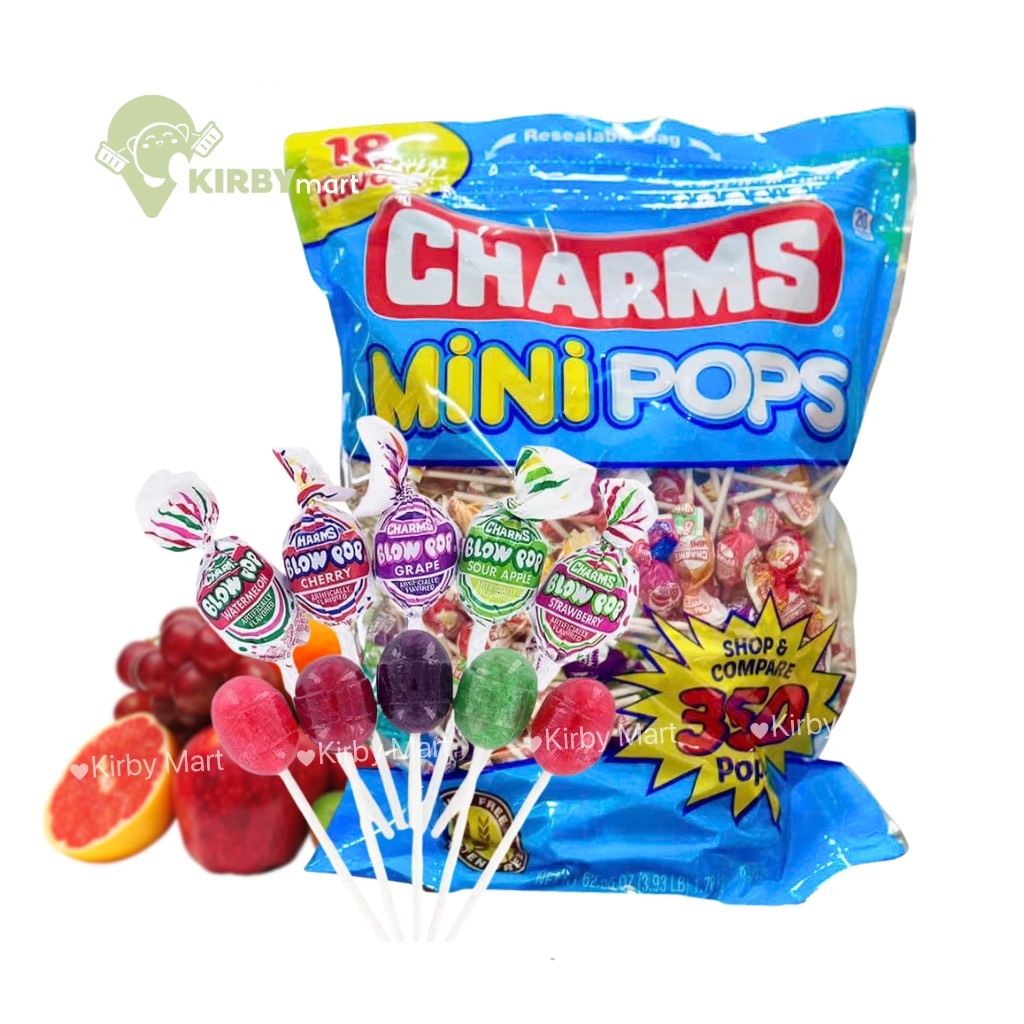 Kẹo Mút Charms Mini Pops 1.78kg Mỹ – Bịch Lớn 350 Cây | Kirby Mart