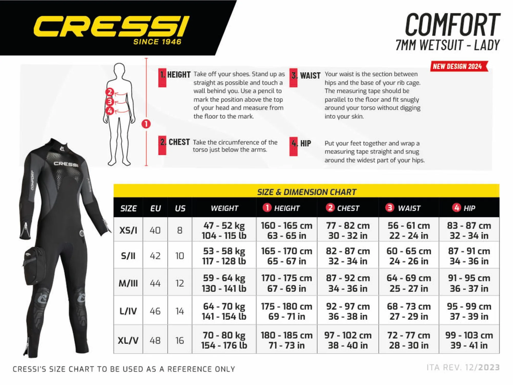 Bộ Đồ Lặn Nữ Tay Dài Comfort 7 mm