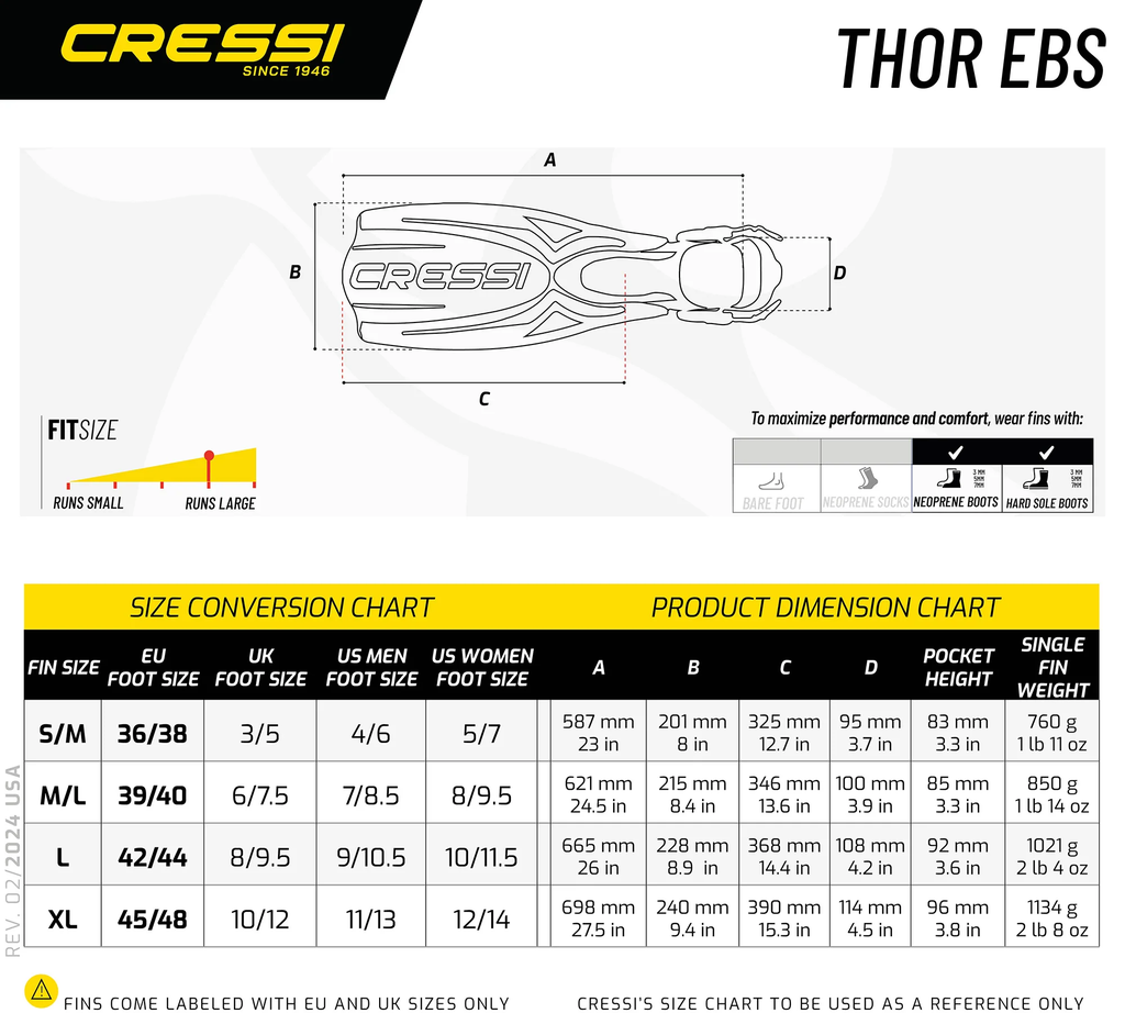Chân Vịt Lặn Thor EBS