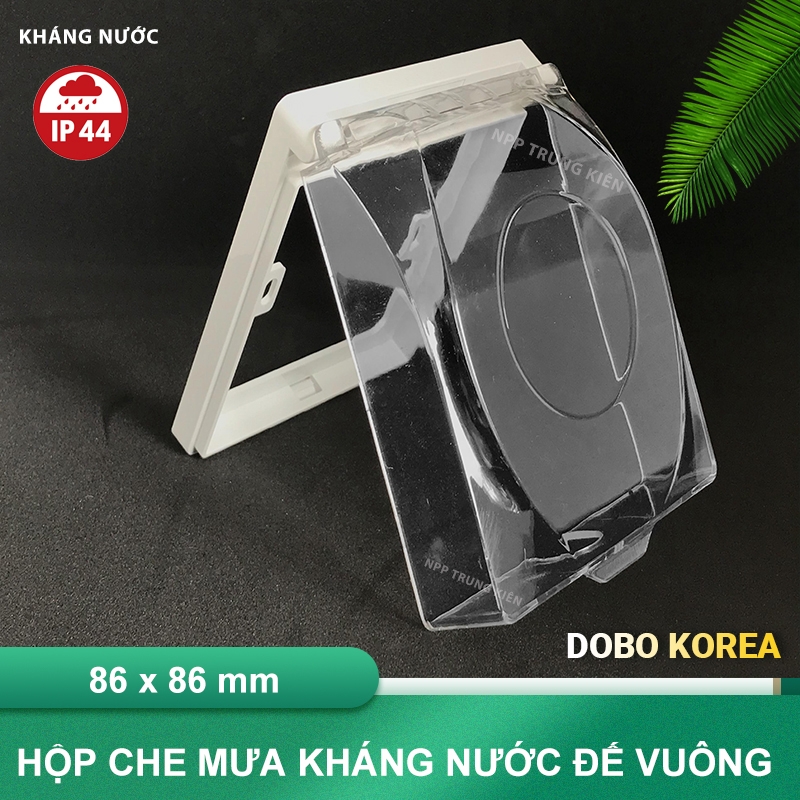 Hộp Chống Nước - Hộp Che Mưa cho ổ cắm điện âm tường hình vuông (Hàng Chính Hãng DoBo Korea - Loại Tốt - Kháng nước IP44