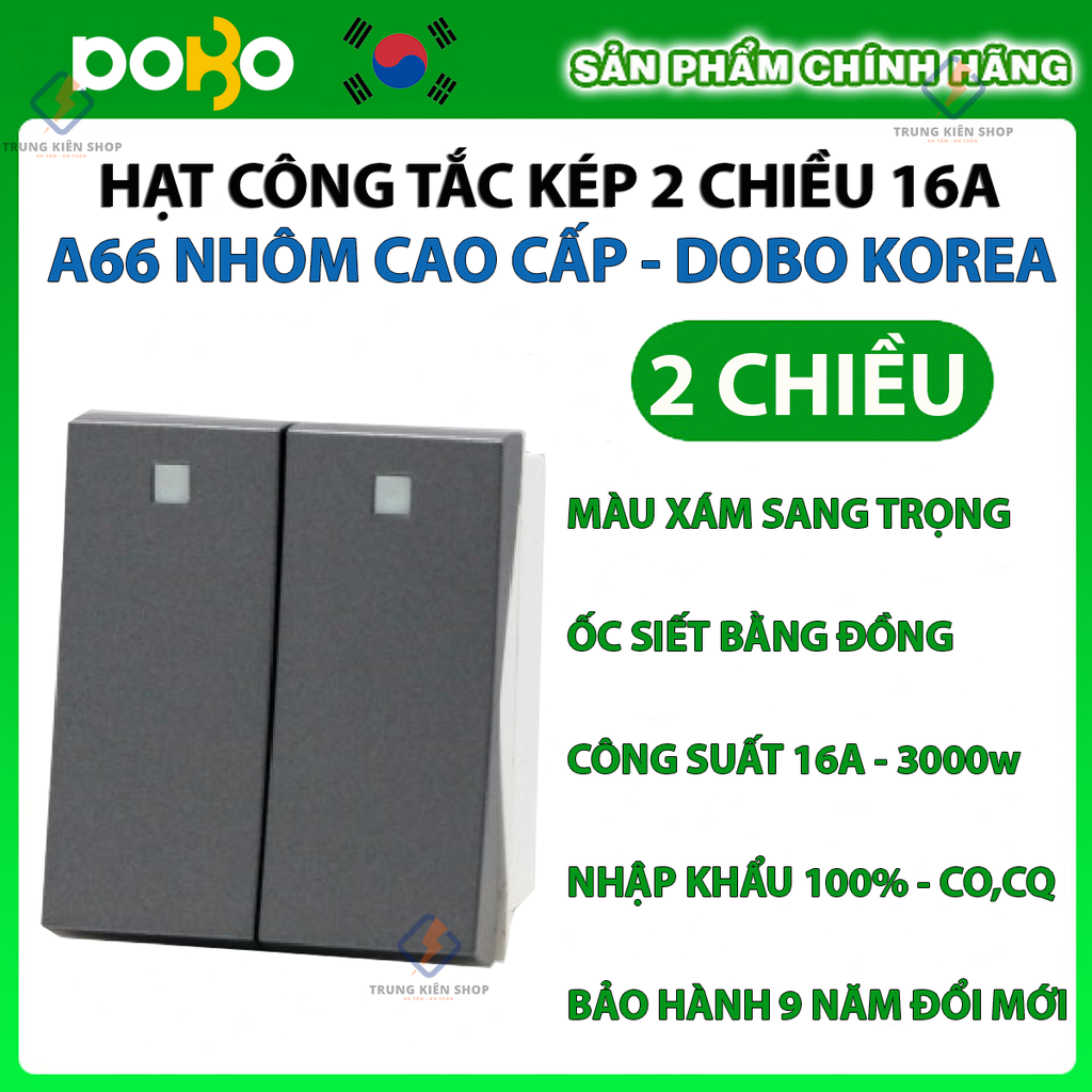 [Hạt rời] Ổ cắm âm tường, công tắc điện cao cấp  Dòng A66 DoBo Hàn Quốc nhập khẩu  - Bảo hành 9 năm - NPP Trung Kiên