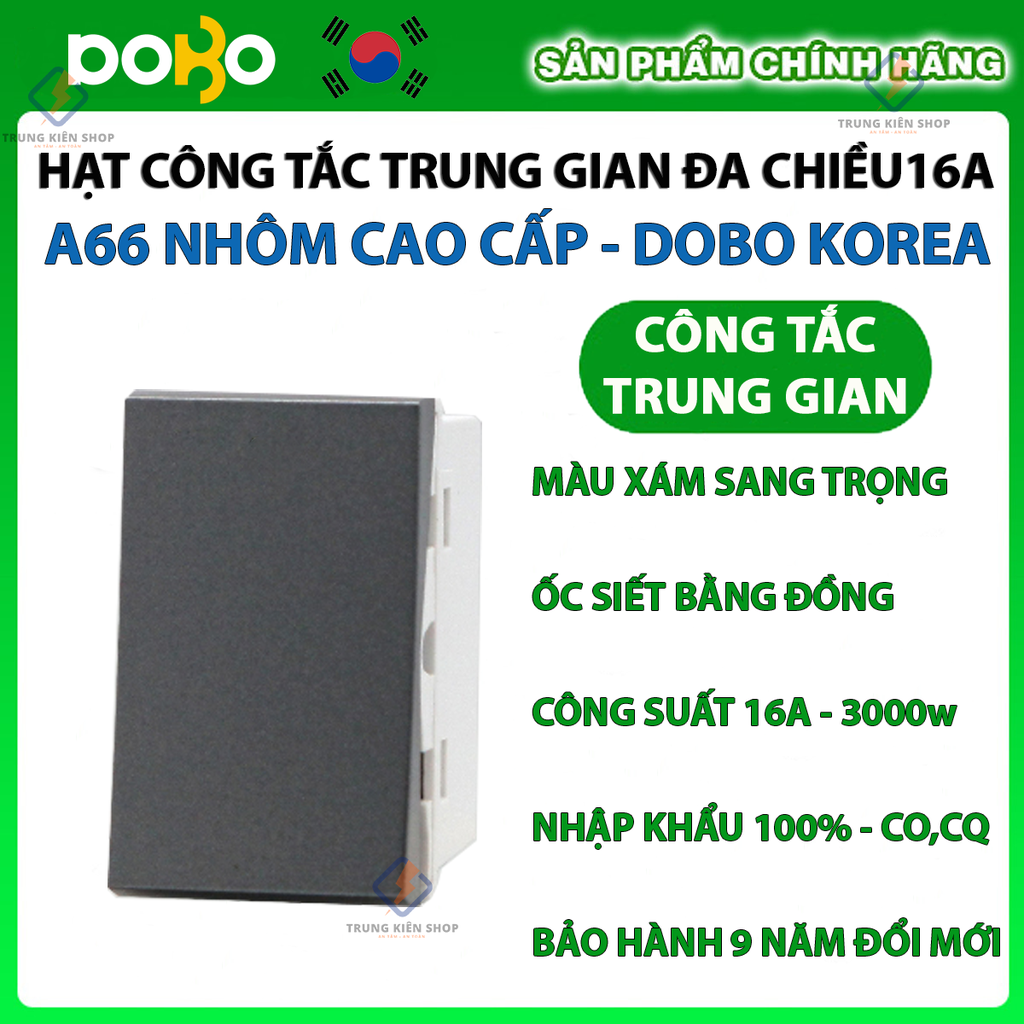[Hạt rời] Ổ cắm âm tường, công tắc điện cao cấp  Dòng A66 DoBo Hàn Quốc nhập khẩu  - Bảo hành 9 năm - NPP Trung Kiên