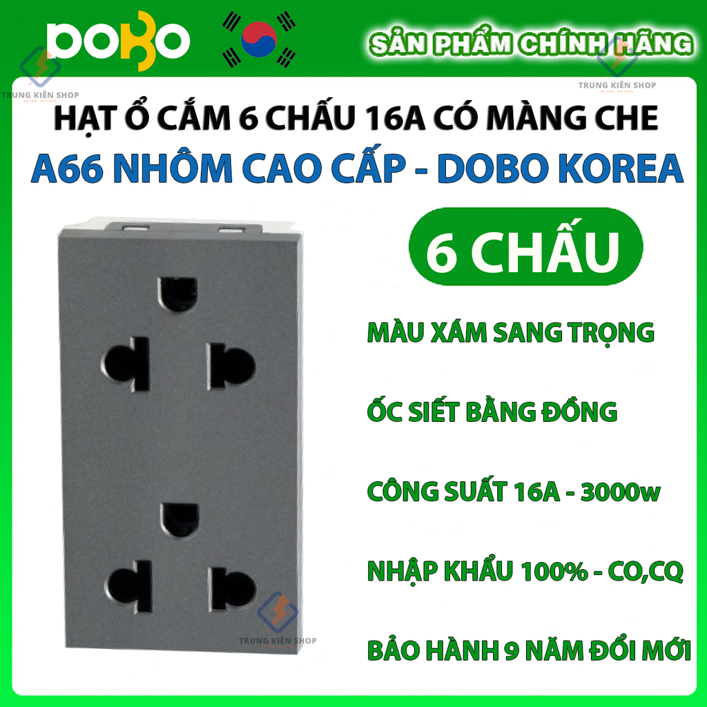 [Hạt rời] Ổ cắm âm tường, công tắc điện cao cấp  Dòng A66 DoBo Hàn Quốc nhập khẩu  - Bảo hành 9 năm - NPP Trung Kiên