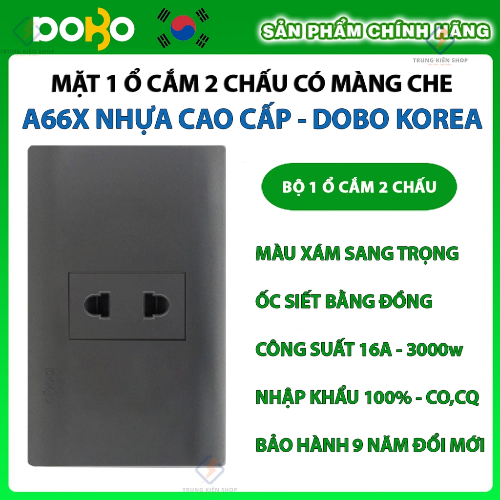Bộ ổ cắm điện, công tắc điện A66X cao cấp DoBo Hàn Quốc - Nhập khẩu chính hãng - bảo hành 9 năm