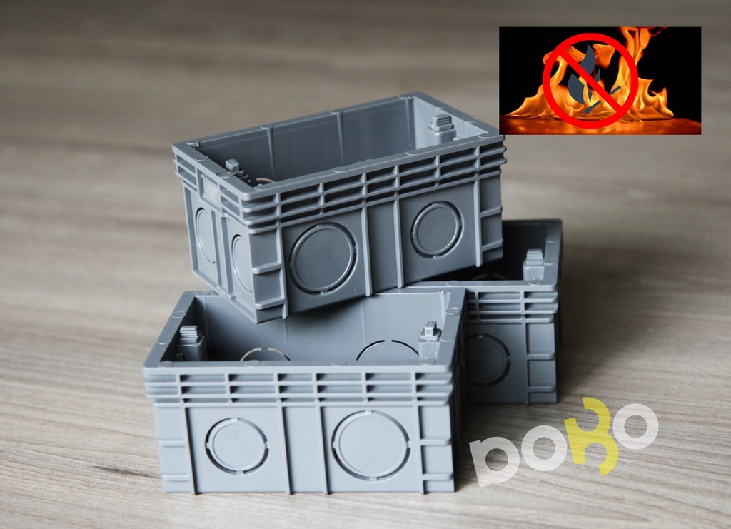 Đế âm tường cho ổ cắm điện chữ nhật cao cấp DoBo Korea - Hàng chính hãng - Đế chôn âm tường chống cháy 86x180x50mm