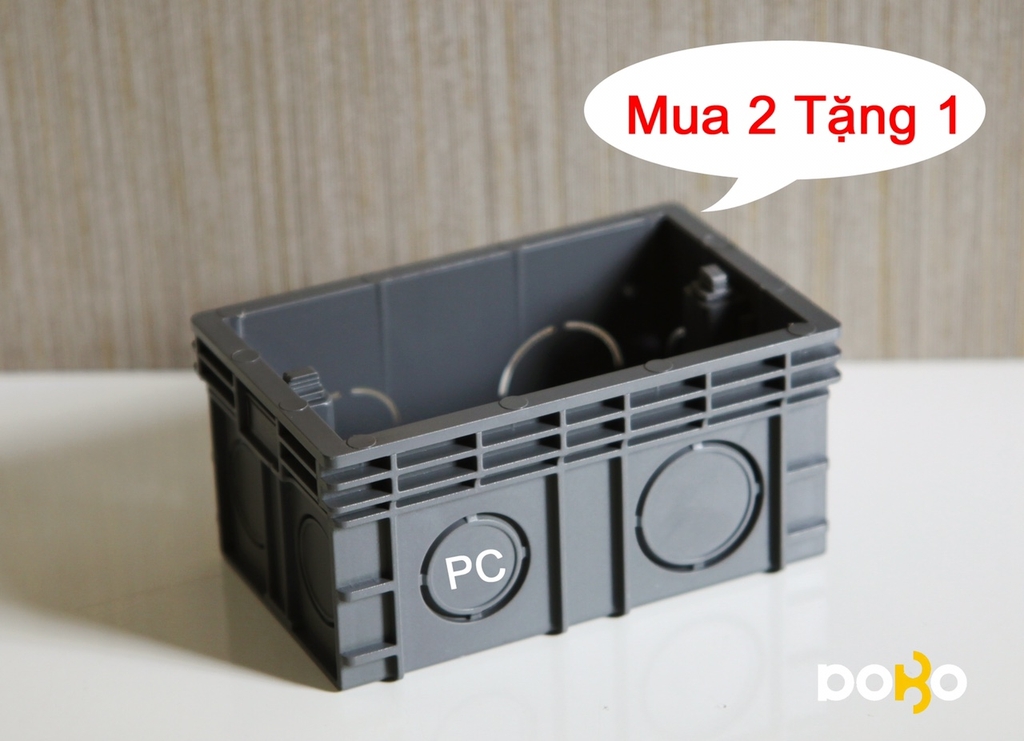 Đế âm tường cho ổ cắm điện chữ nhật cao cấp DoBo Korea - Hàng chính hãng - Đế chôn âm tường chống cháy 86x180x50mm
