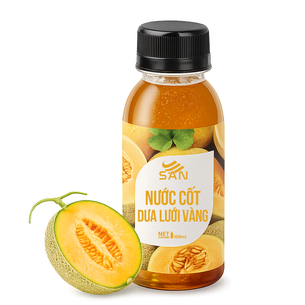 NƯỚC CỐT DƯA LƯỚI VÀNG Chai 1Kg, tặng sách công thức, tiện dụng, trái cây tự nhiên, đậm đặc, chuyên dùng pha chế trà trái cây, soda