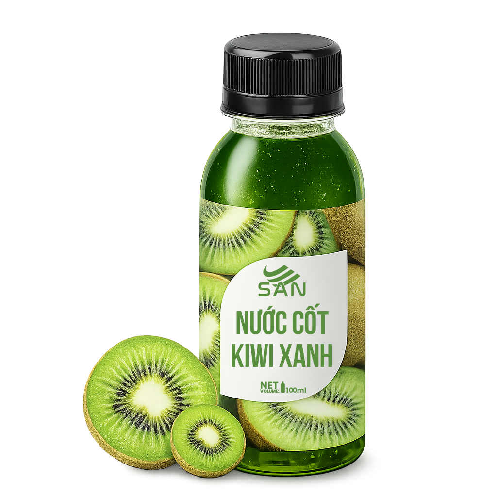 NƯỚC CỐT KIWI XANH Chai 1Kg, tặng sách công thức, tiện dụng, trái cây tự nhiên, đậm đặc, chuyên dùng pha chế trà trái cây, soda