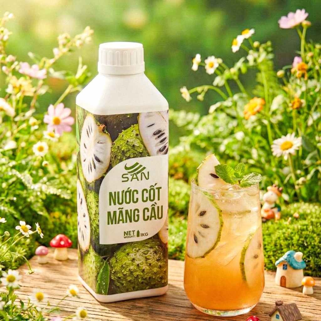 Nước Cốt Mãng Cầu SAN Chai 1Kg