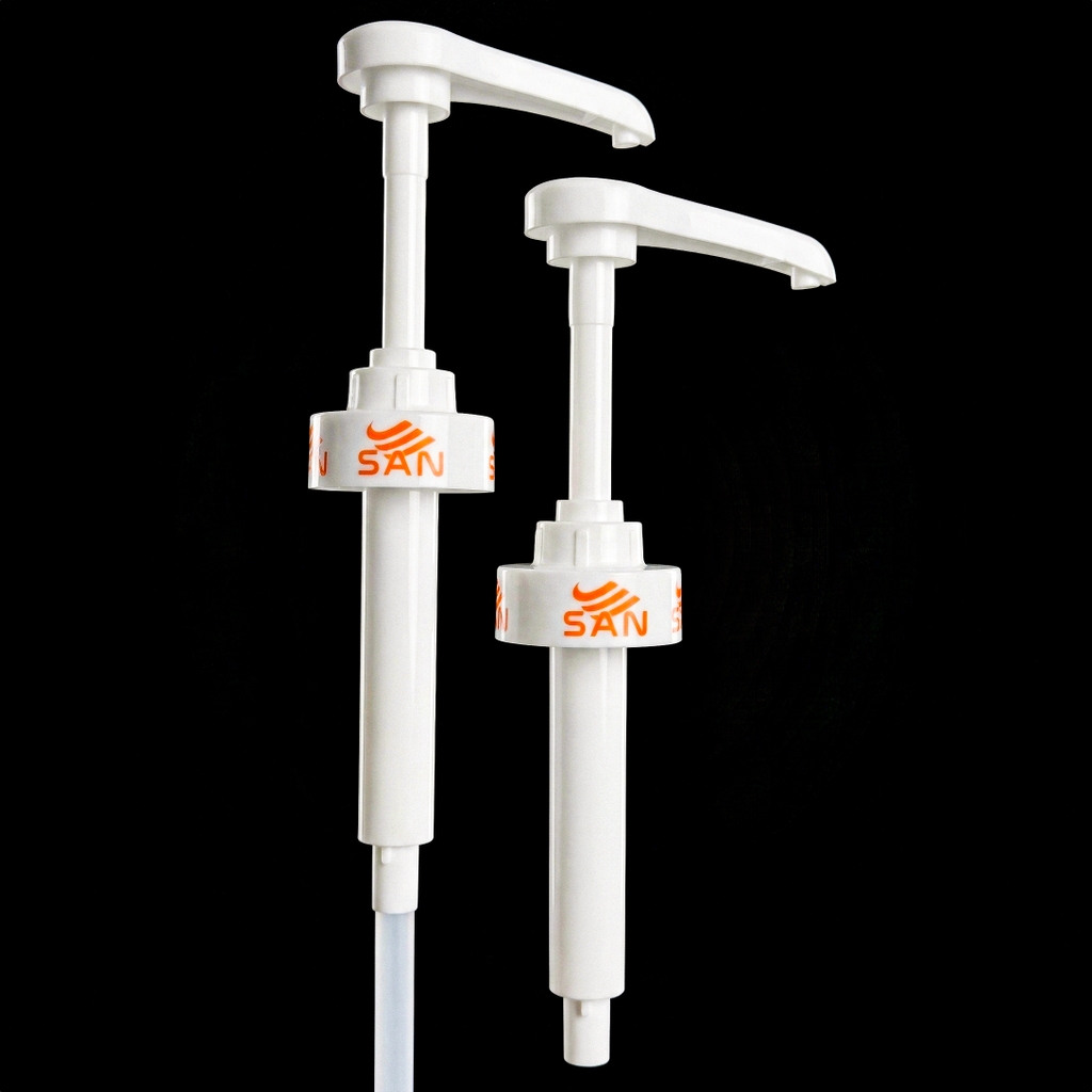 Vòi Pump Siro SAN 10ml Cho Chai 1Kg / 2.5Kg – Pump Nhựa Cao Cấp, Định Lượng Chuẩn, Size 40mm