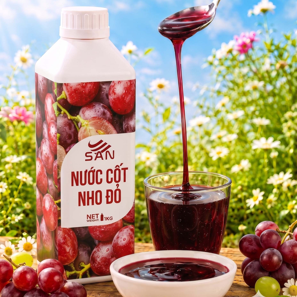 Nước Cốt Nho Đỏ SAN Chai 1Kg