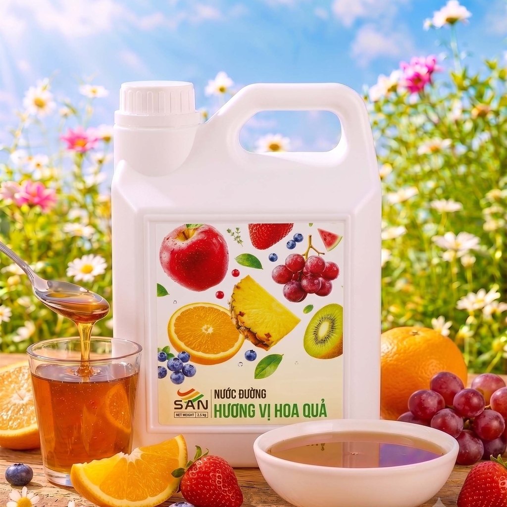 Nước Đường Hương Vị Hoa Quả Chai 2.5Kg