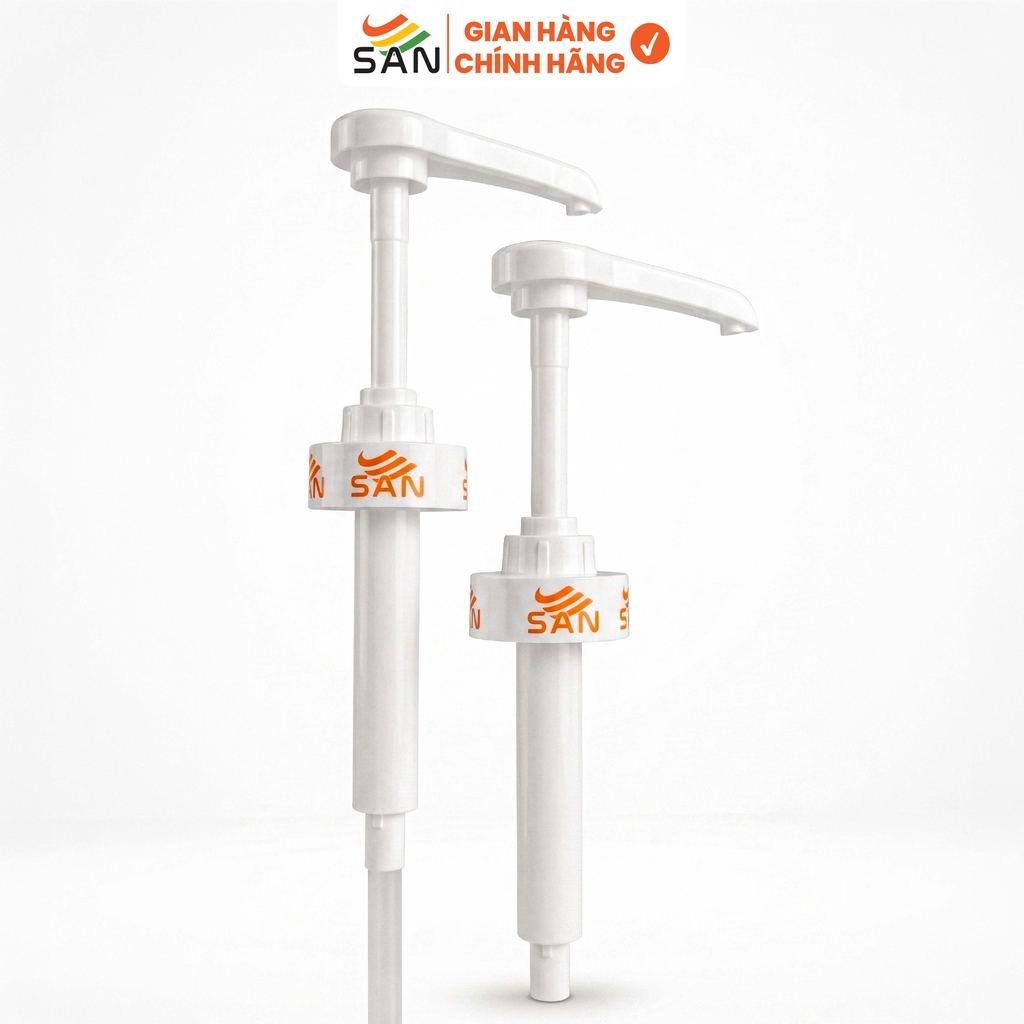 Vòi Pump Siro SAN 10ml Cho Chai 1Kg / 2.5Kg – Pump Nhựa Cao Cấp, Định Lượng Chuẩn, Size 40mm