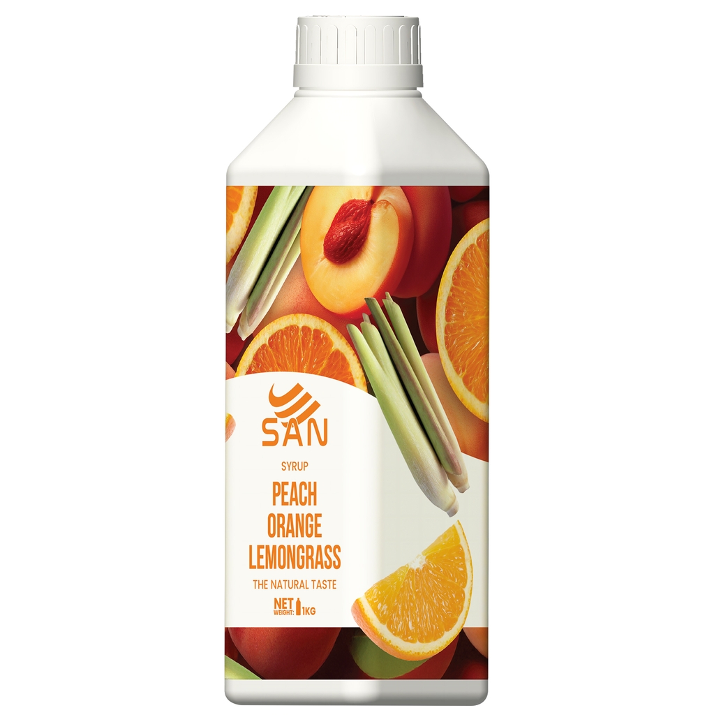 Syrup Đào Cam Sả SAN Chai 1Kg