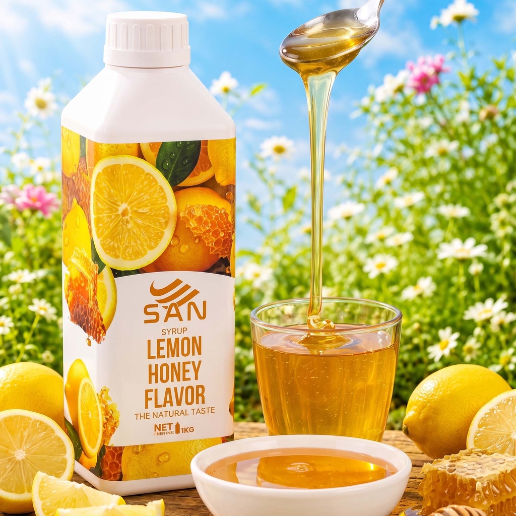 Syrup Chanh Vàng Mật Ong SAN Chai 1Kg