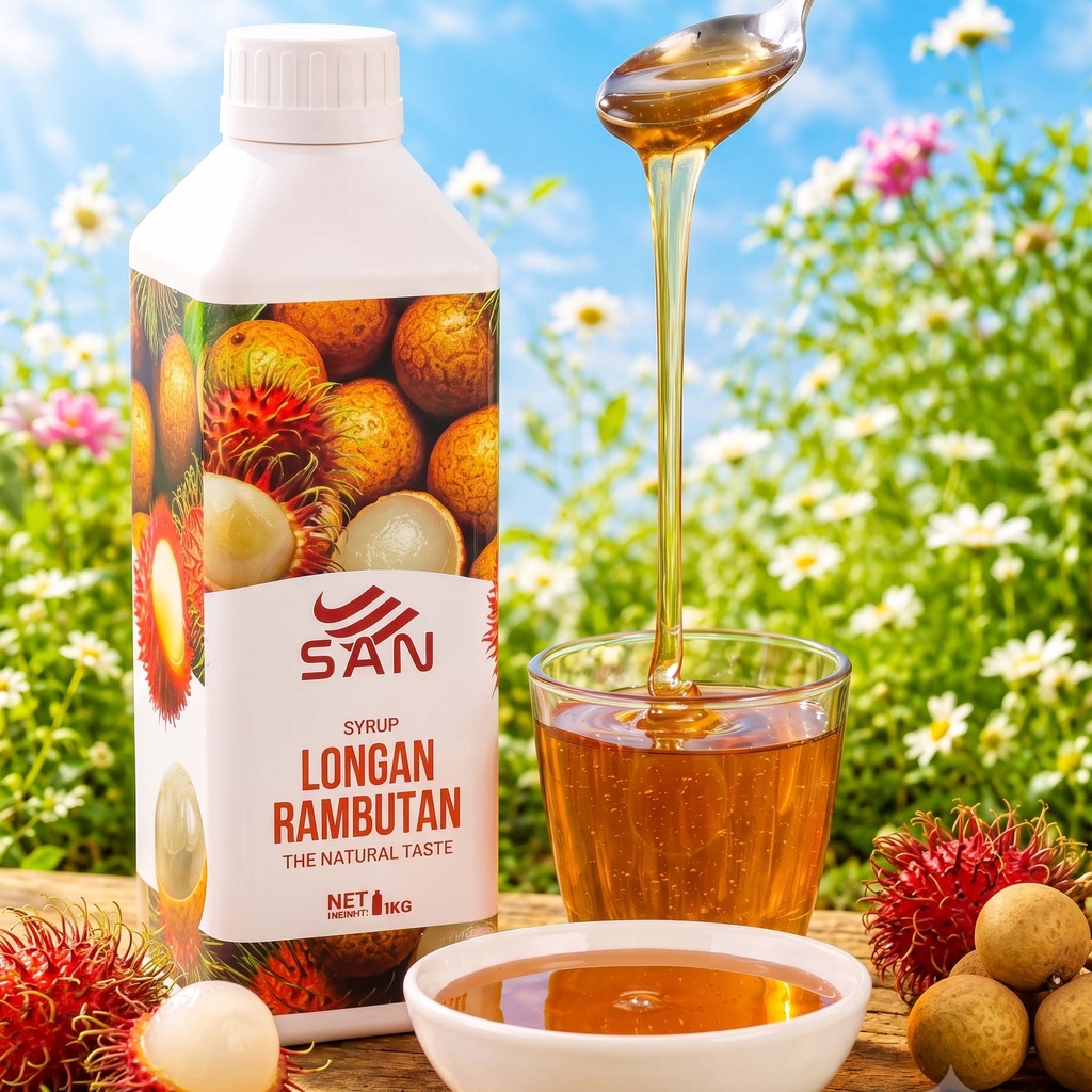 Syrup Long Nhãn Chôm Chôm SAN Chai 1Kg