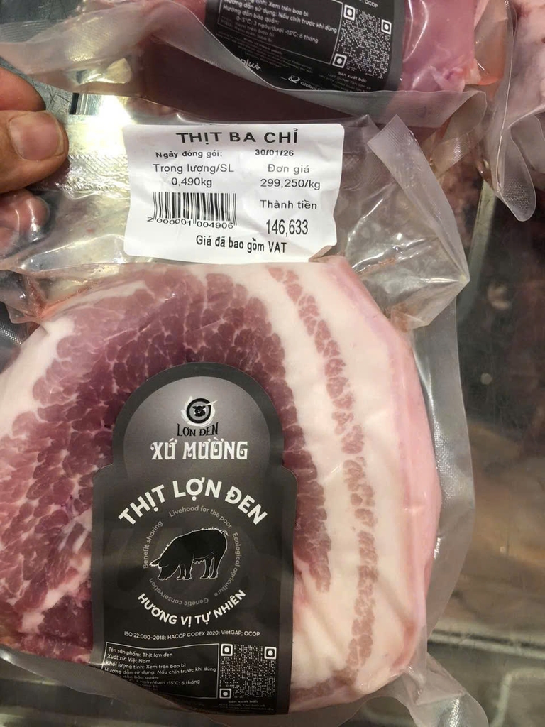 Thịt lợn đen Xứ Mường Ba Chỉ