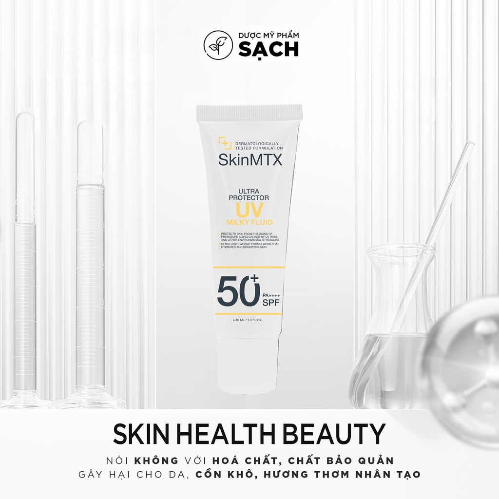 SKINMTX ULTRA PROTECTOR UV MILKY FLUID SPF50 PA++++: "Lá Chắn Vô Hình" Bảo Vệ Da Toàn Diện