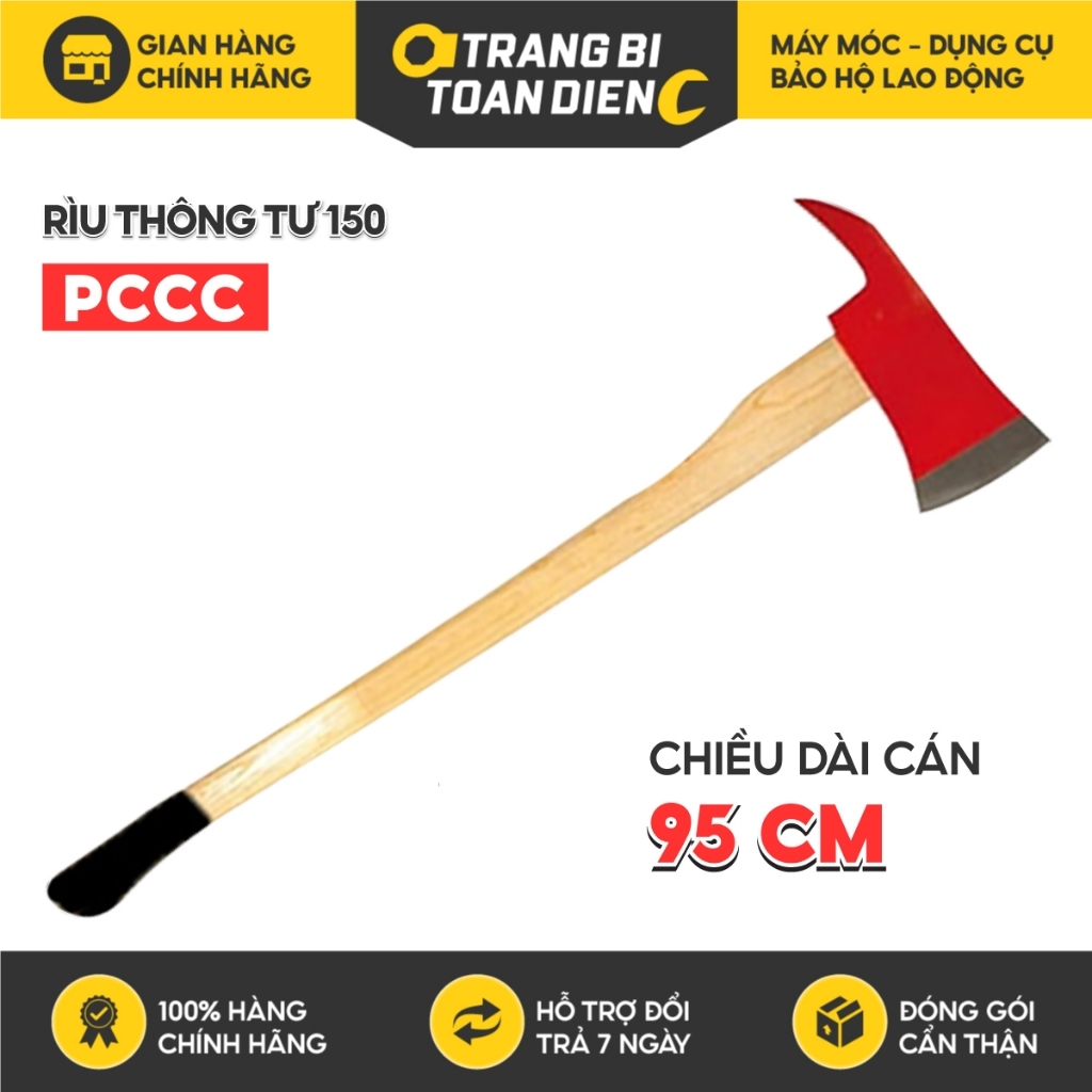 RÌU TS, Chiều dài cán 90cm, Cán được làm từ gỗ cứng, Chất liệu lưỡi rìu ...