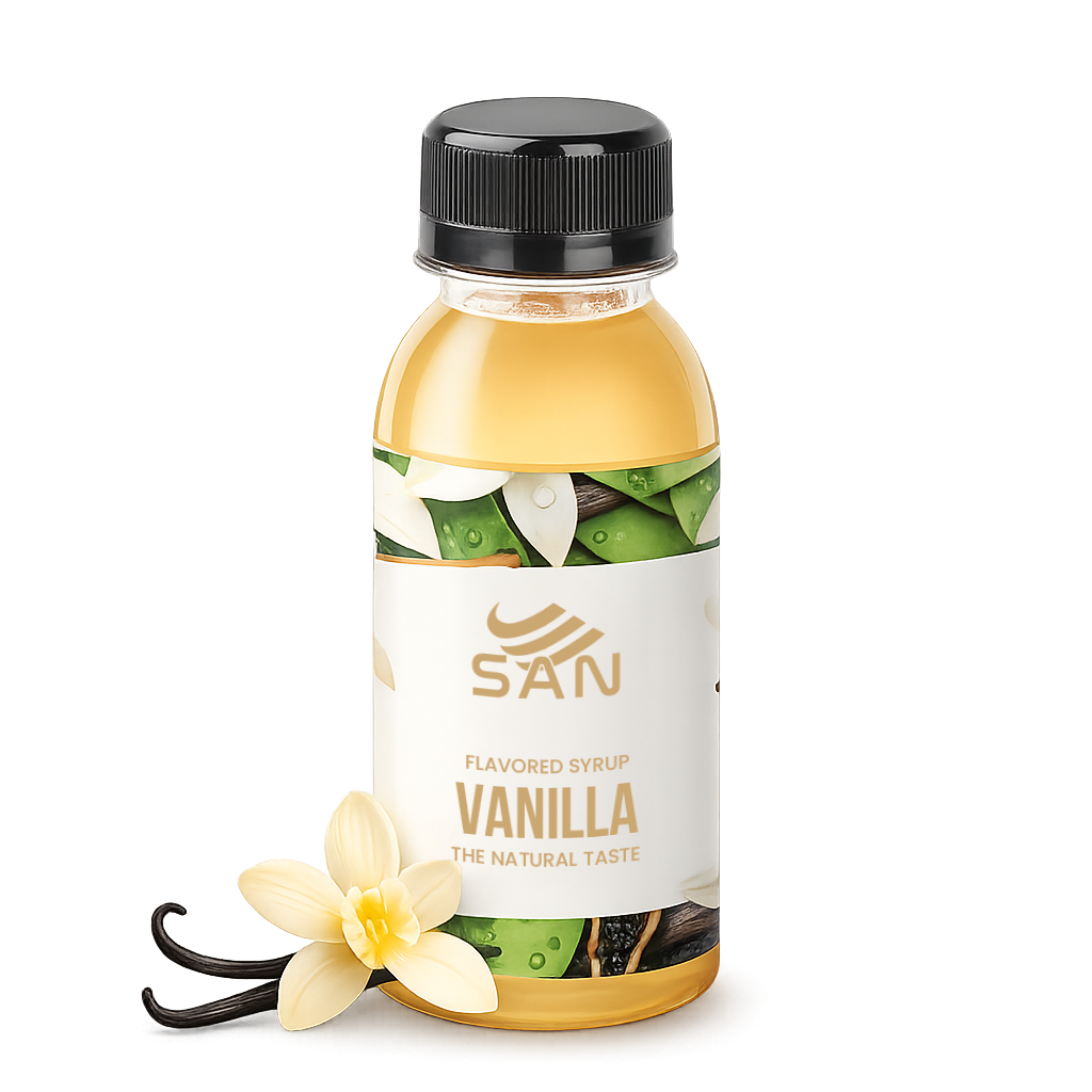 SYRUP HƯƠNG VANI Chai 100ml, đậm đà, có chai chiết 100ml tặng công thức, latte, trà sữa, làm bánh, pha chế đa dạng