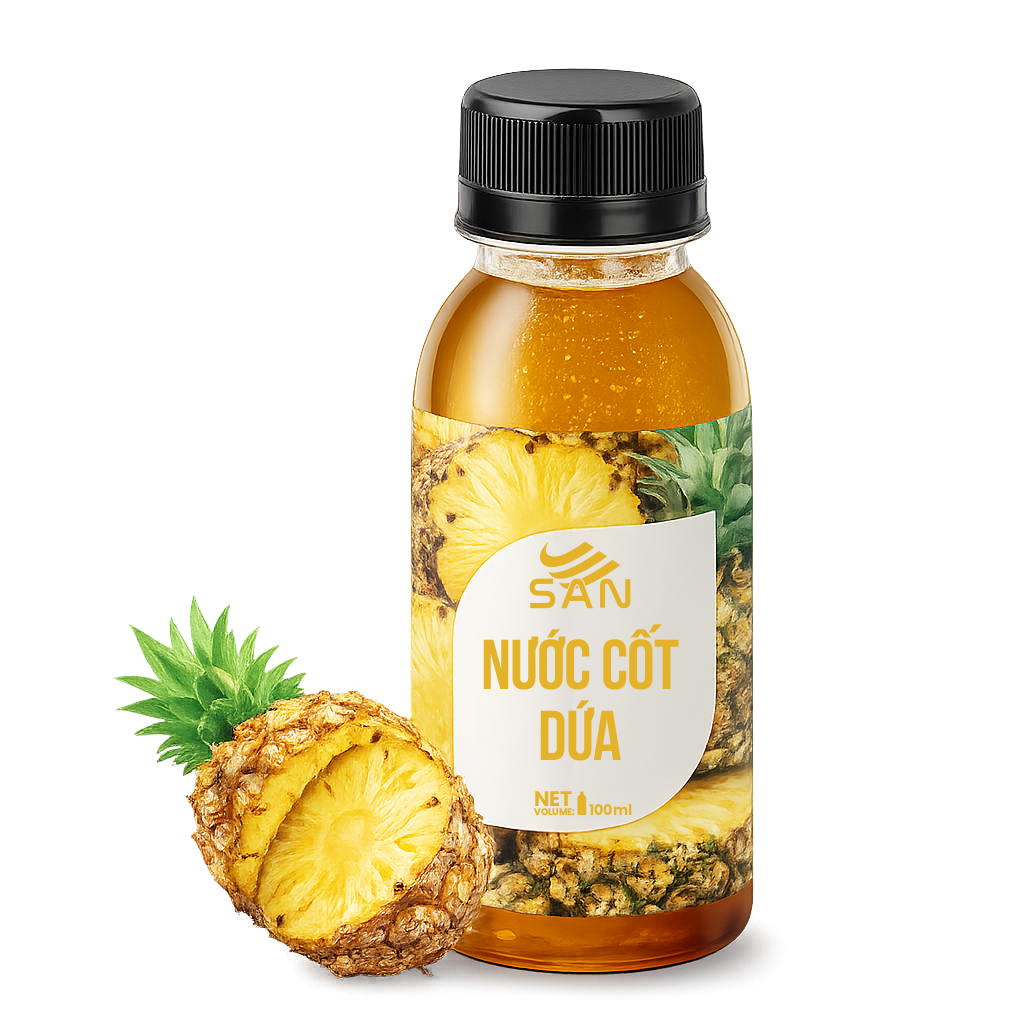 NƯỚC CỐT DỨA Chai 1Kg, tặng sách công thức, tiện dụng, trái cây tự nhiên, đậm đặc, chuyên dùng pha chế trà trái cây, soda