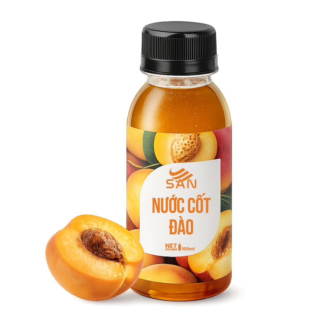 NƯỚC CỐT ĐÀO Chai 1Kg, tặng sách công thức, tiện dụng, trái cây tự nhiên, đậm đặc, chuyên dùng pha chế trà trái cây, soda